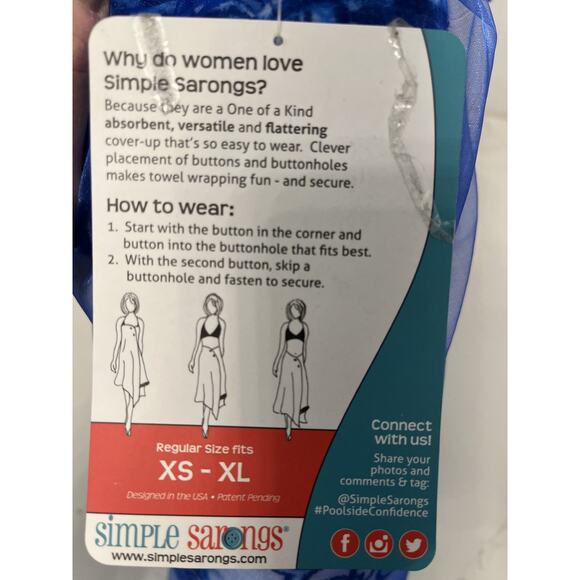 Simple Sarong Womens Towel Sarong Cover Up Button On New Beach Pool Gym Bath OS - Picture 6 of 6